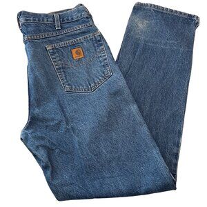 Carhartt Jeans Mens 36x34 Blue Denim Relaxed Fit 100% Cotton